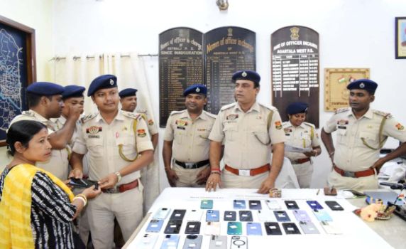 Lost and stolen mobile phones recovered, handed over by West Agartala PS.